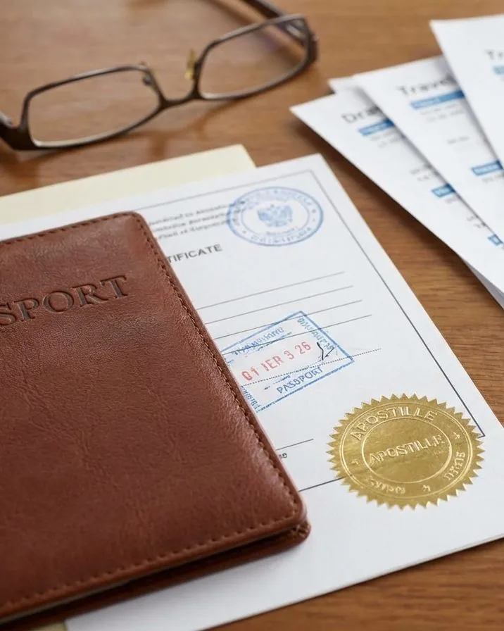 Carpeta con certificado de apostilla